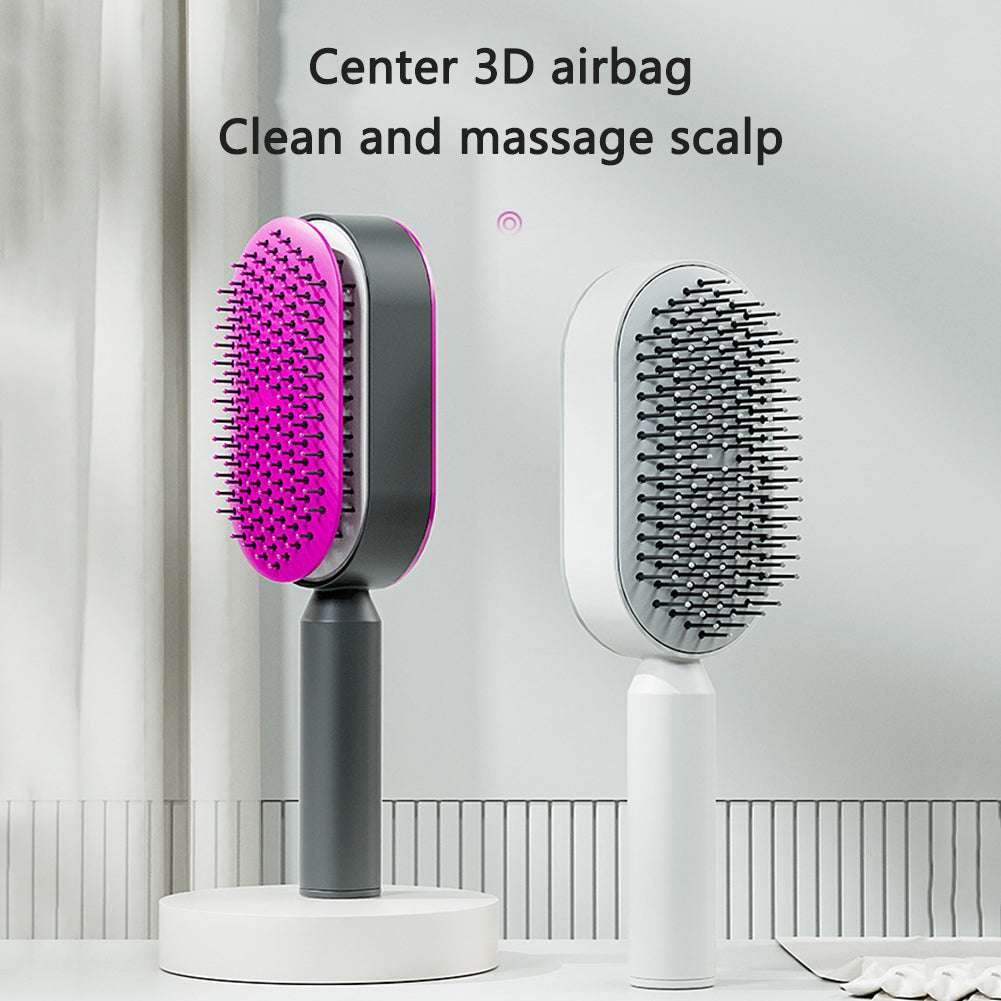 Self-Cleaning Hair Brush – One-Click Hair Release Airbag Scalp Massage Comb