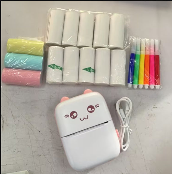 Mini Bluetooth Pocket Printer – 200DPI Inkless | Photos, Notes & Labels | iOS & Android | Pink & Green
