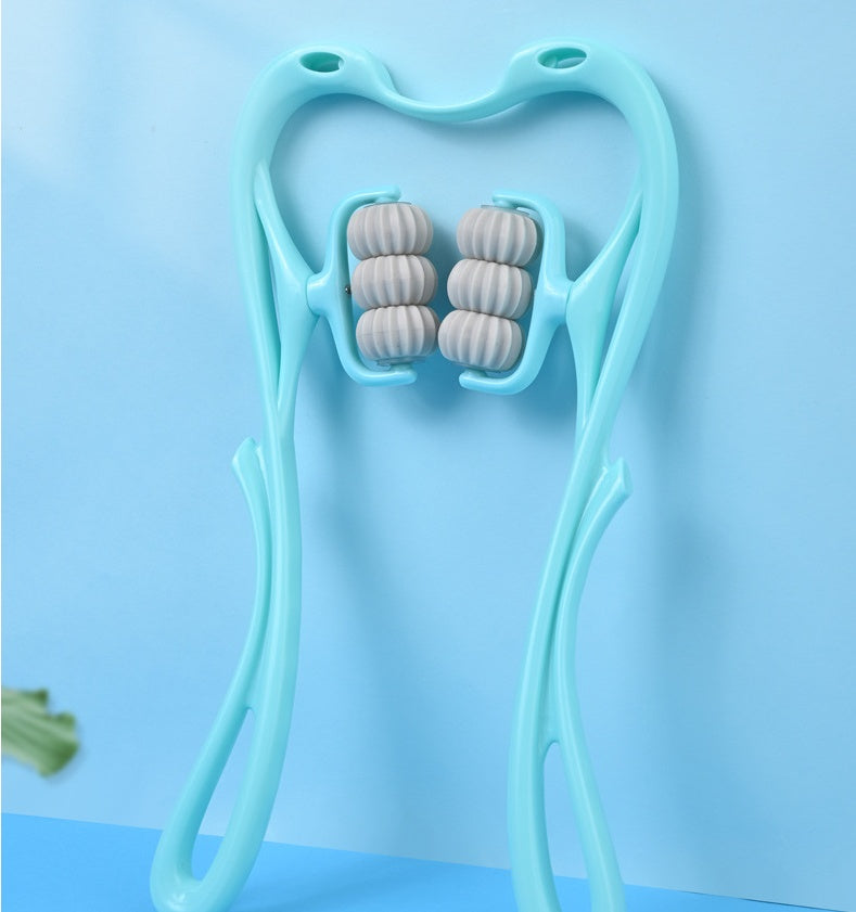 6-Roller Swan Neck Massager – 360° Deep Tissue Relief | Neck, Shoulders & Back | + Crystal Jade Scraper