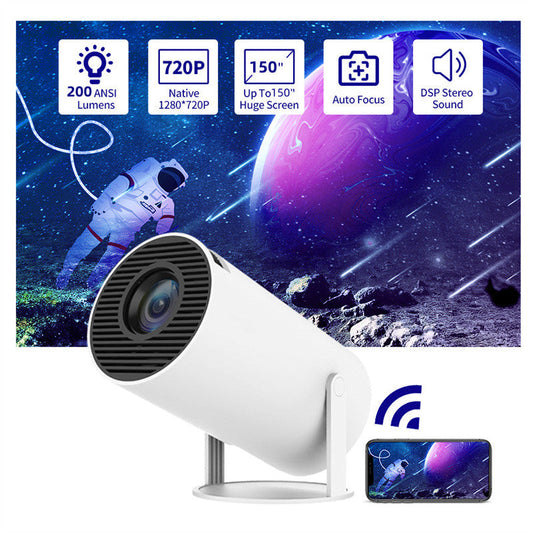 Portable 180° Smart Projector – Auto Focus Home Theater with WiFi & Bluetooth