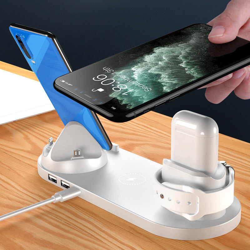 6-in-1 Wireless Fast Charging Dock Station – iPhone, Watch & AirPods Charger
