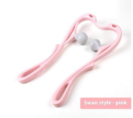 6-Roller Swan Neck Massager – 360° Deep Tissue Relief | Neck, Shoulders & Back | + Crystal Jade Scraper