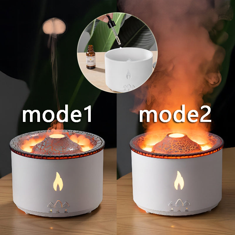 Ultrasonic Volcano Aroma Diffuser – Jellyfish Flame Essential Oil Humidifier for Home & Bedroom