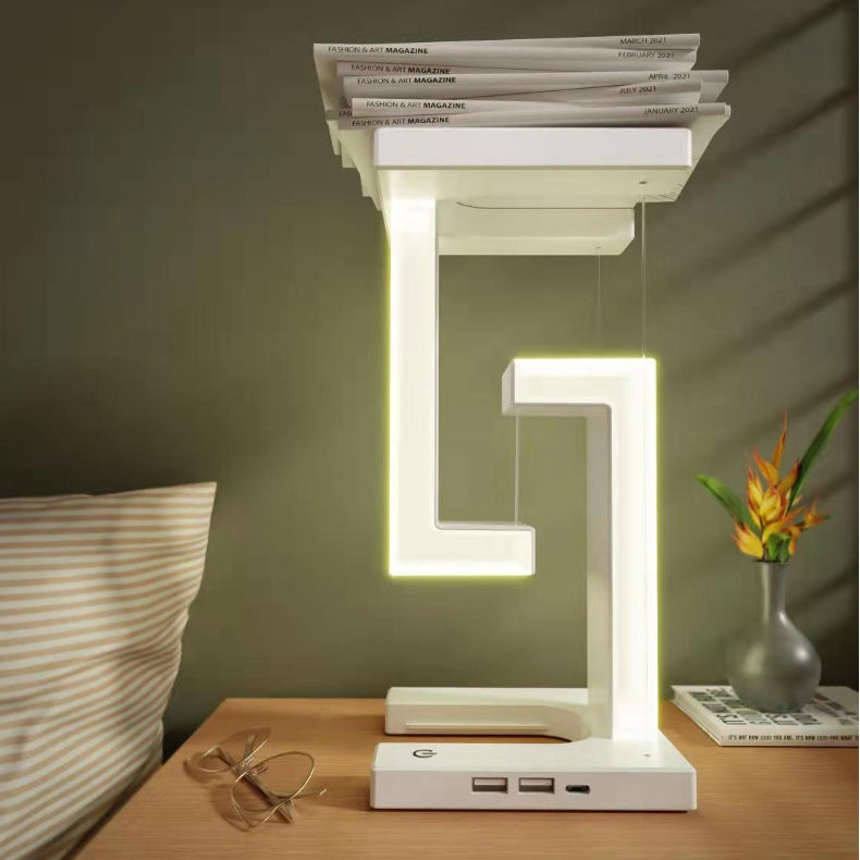 Smart Floating Balance Table Lamp – Wireless Charging Suspension Lamp for Bedroom & Home