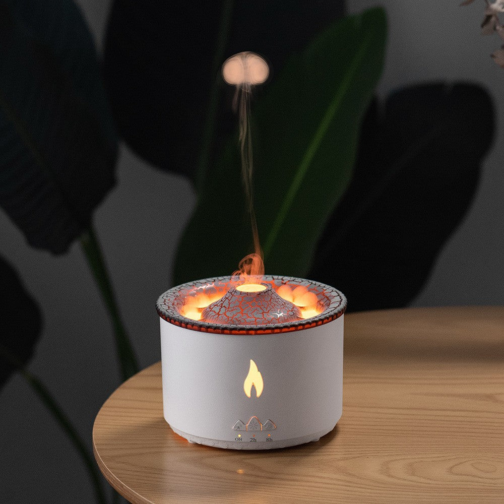 Ultrasonic Volcano Aroma Diffuser – Jellyfish Flame Essential Oil Humidifier for Home & Bedroom
