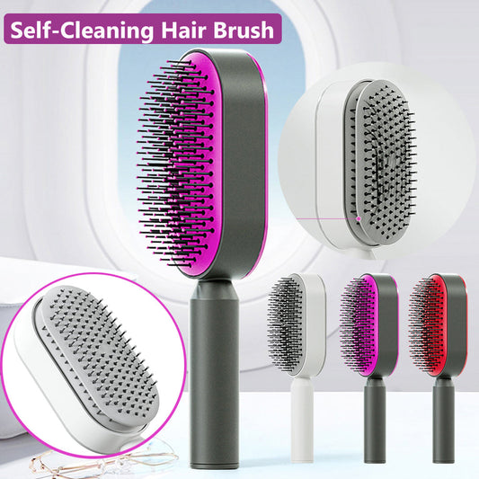Self-Cleaning Hair Brush – One-Click Hair Release Airbag Scalp Massage Comb