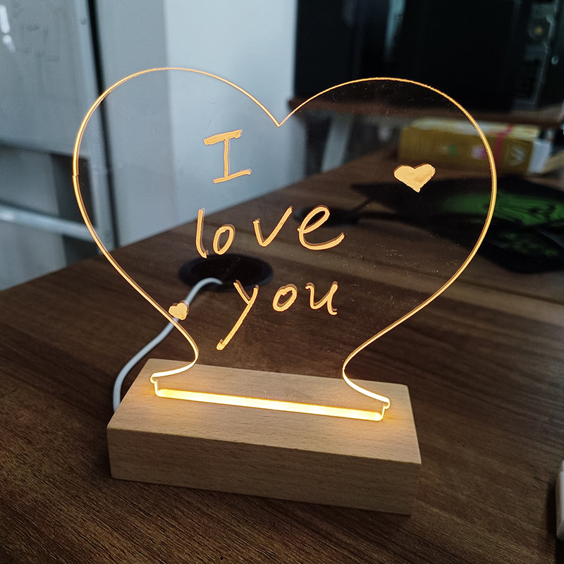 Creative LED Note Board Night Light – USB Message Board Lamp with Pen for Bedroom & Gift Decor