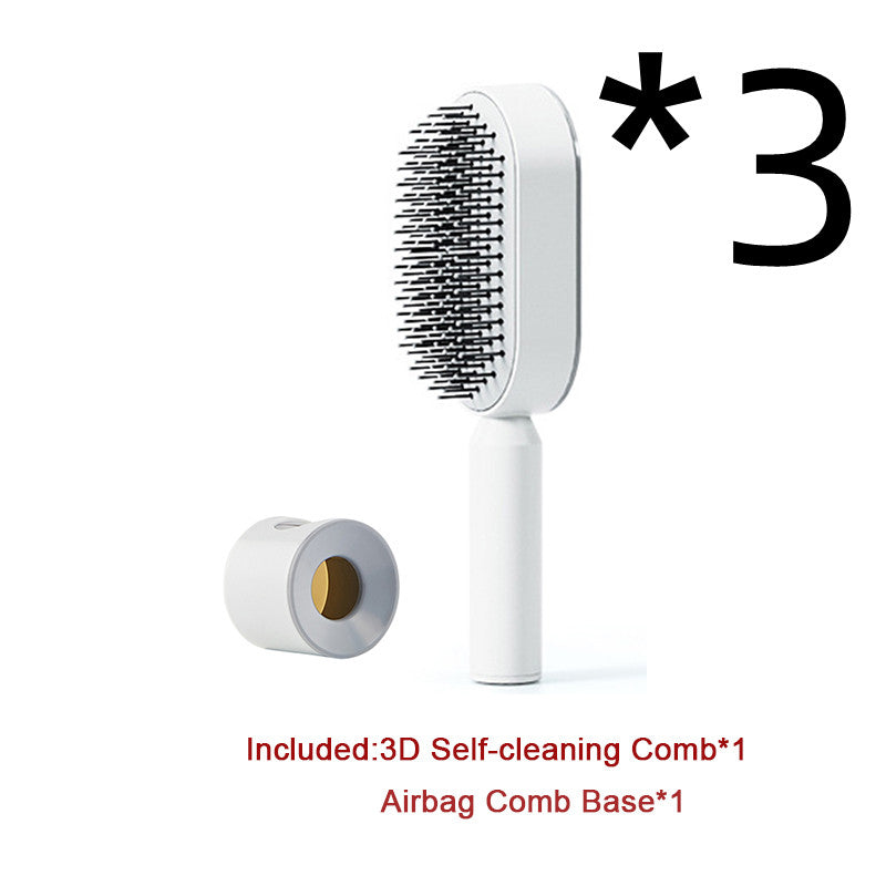 Self-Cleaning Hair Brush – One-Click Hair Release Airbag Scalp Massage Comb