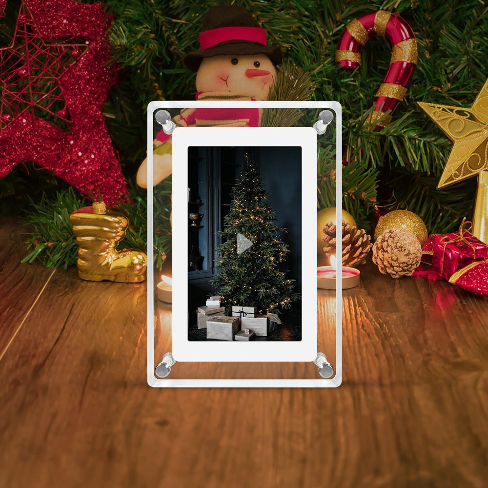 5-Inch Transparent Digital Photo Frame – Video Player, Auto-Rotate & Plug-and-Play Display