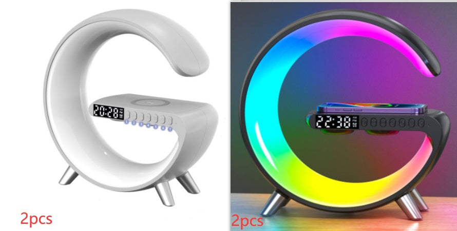 G-Shaped Smart LED Lamp – Bluetooth Speaker, Wireless Charger & App-Controlled Atmosphere Light