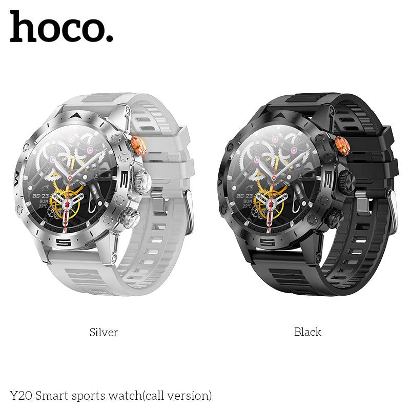 Hoco Y20 Smart Sports Watch with Bluetooth Calling – IP67 Waterproof Fitness Tracker with Heart Rate, Multi-Sport Modes & Long Battery Life for iOS & Android