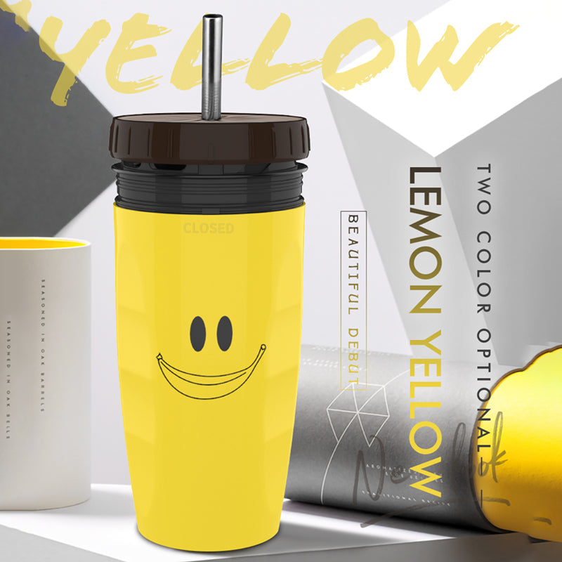 No Cover Twist Cup – Double Insulation Tumbler with Straw | Portable Water Bottle for Kids & Adults