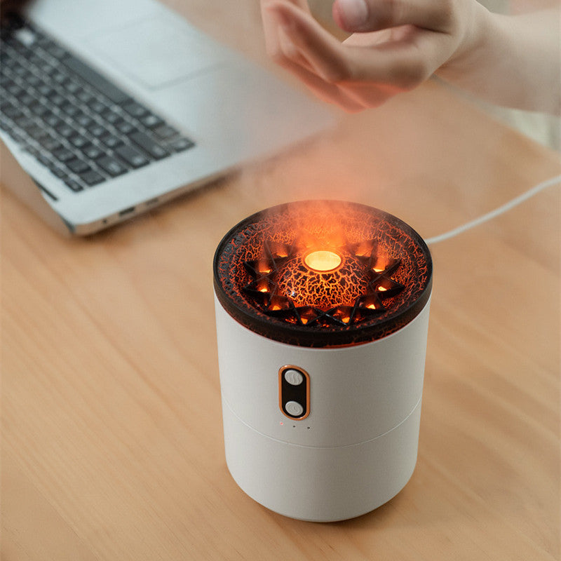 Ultrasonic Volcano Aroma Diffuser – Jellyfish Flame Essential Oil Humidifier for Home & Bedroom