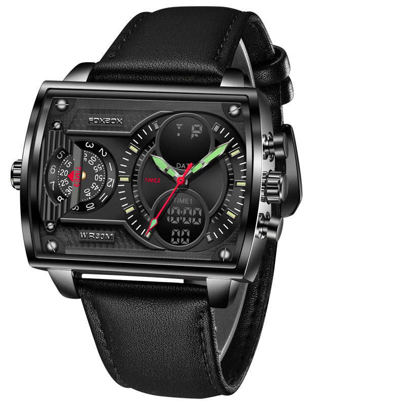 Quartz Dual Display Watch – Multi-Function Digital & Analog Wrist Watch for Men