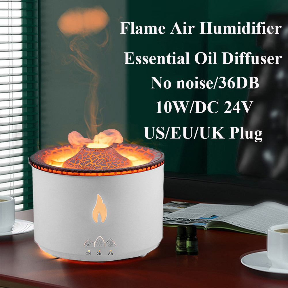 Ultrasonic Volcano Aroma Diffuser – Jellyfish Flame Essential Oil Humidifier for Home & Bedroom