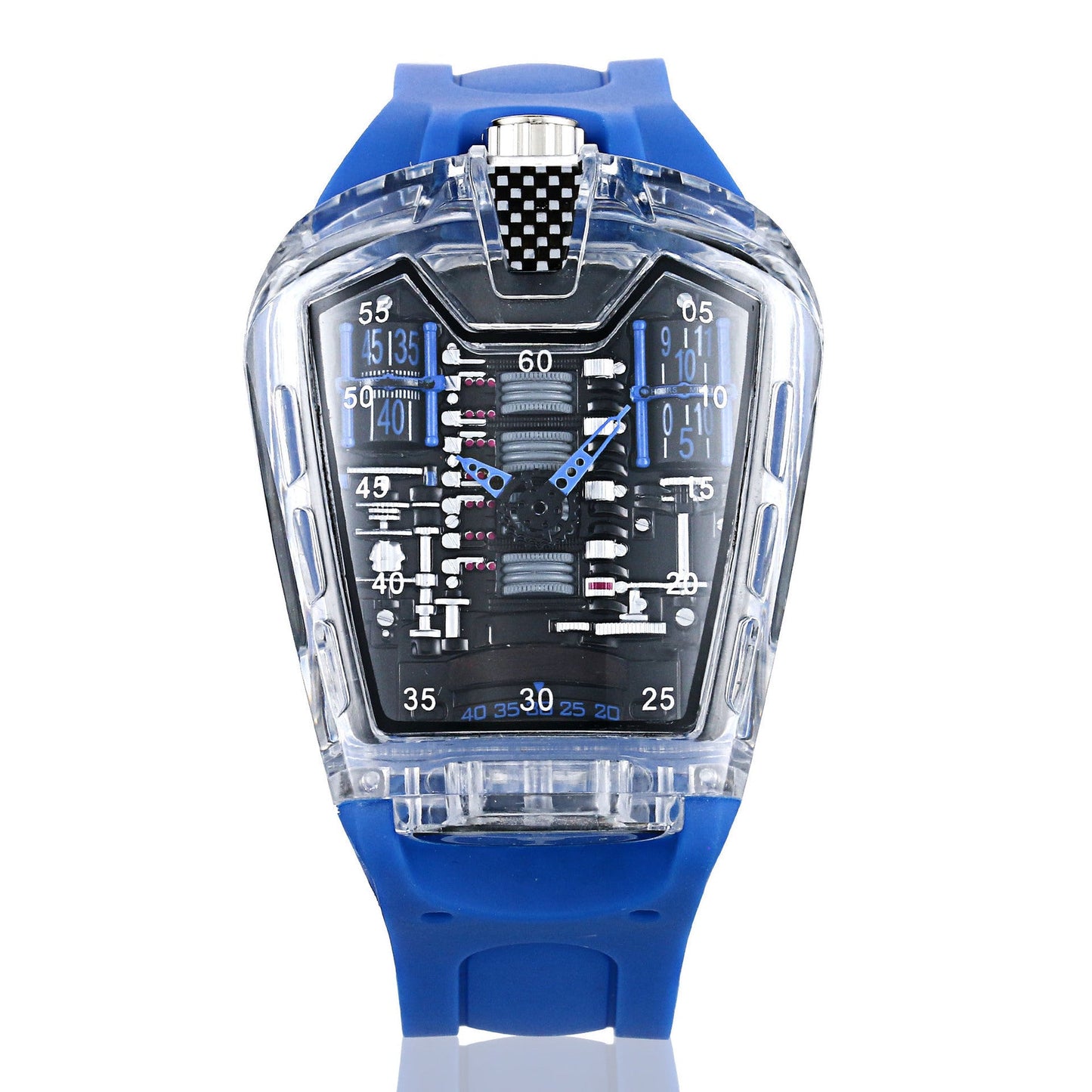 Luxury Sports Men's Quartz Watch – Transparent Case, Silicone Strap | 10 Bold Colors