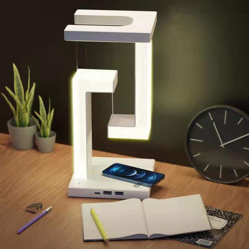 Smart Floating Balance Table Lamp – Wireless Charging Suspension Lamp for Bedroom & Home