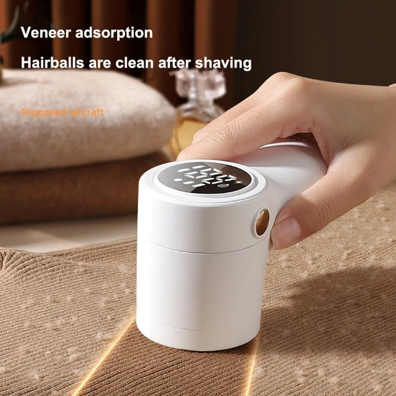 Smart LED Electric Lint Remover – 6-Blade USB Rechargeable Fabric Shaver with Vortex Suction