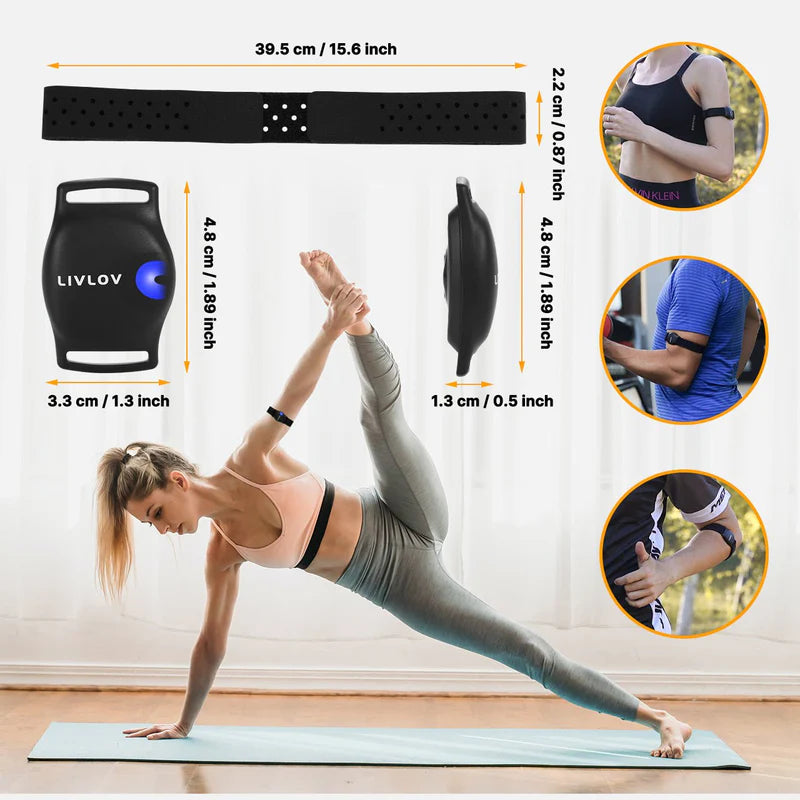 LIVLOV V9 Premium Waterproof Sports Heart Rate Monitor Armband – VIP Multi-Sport Fitness Tracker for Running, Football & Basketball